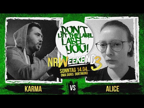 Alice vs Karma // DLTLLY RapBattle (NRWeekend3 // Dortmund) // 2019